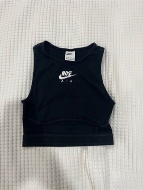 Nike Black Ribbed Crop Tank
